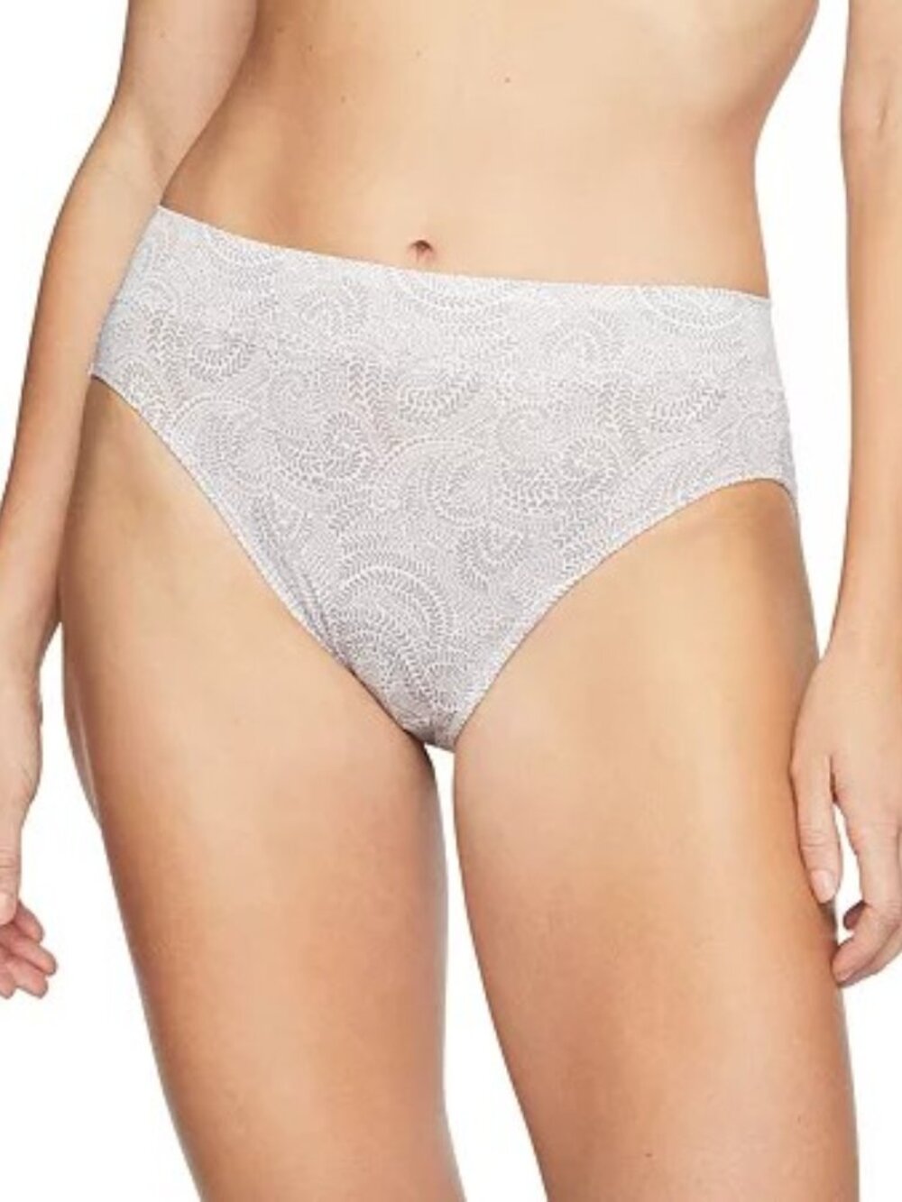 #2393 Warner's No Pinching. No Problems. Tailored Hi-Cut Panty in White/Mink